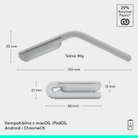 Miš LOGITECH Mobi Fold, bežični, bijeli
