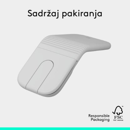 Miš LOGITECH Mobi Fold, bežični, bijeli