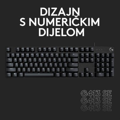 Tipkovnica LOGITECH Gaming G413 TKL SE, mehanička, crna, USB, US layout