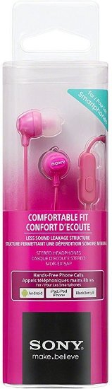 Slušalice SONY MDR-EX15APPI.CE7, s mikrofonom, in-ear, roze