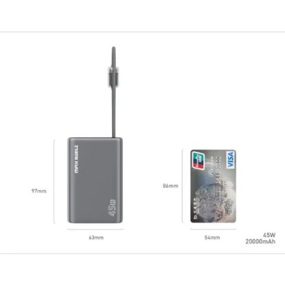 Mobilni USB MAXMOBILE Power Bank T205ALP, 45W, 20000mAh, 2xUSB-C, sivi