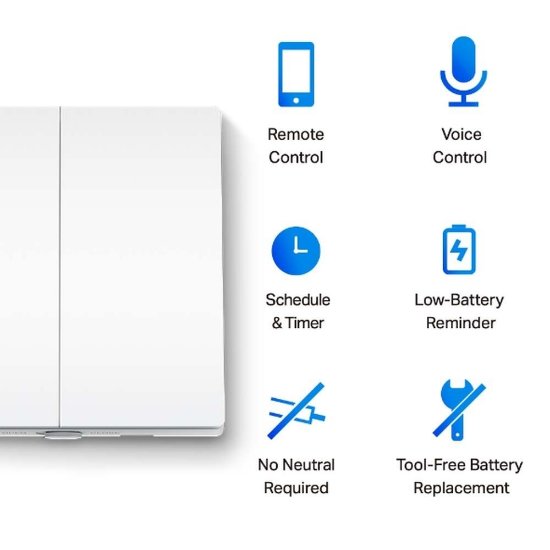 Pametni dupli zidni prekidač TP-LINK Tapo S220, bijeli