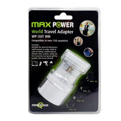 Putni adapter MAXPOWER WP-3UT WH, bijeli