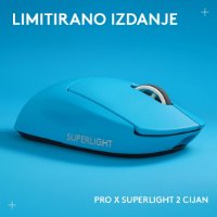 Miš LOGITECH Pro X Superlight 2, bežični, optički, 32000dpi, plavi, USB
