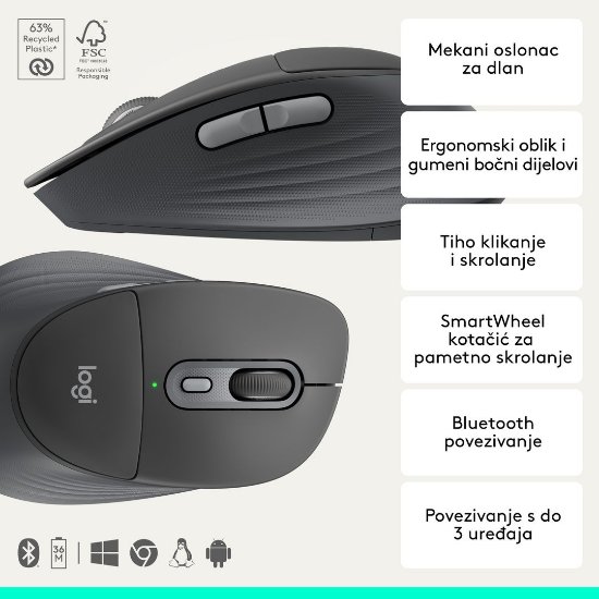 Tipkovnica + miš LOGITECH Signature Comfort Plus MK880, crni
