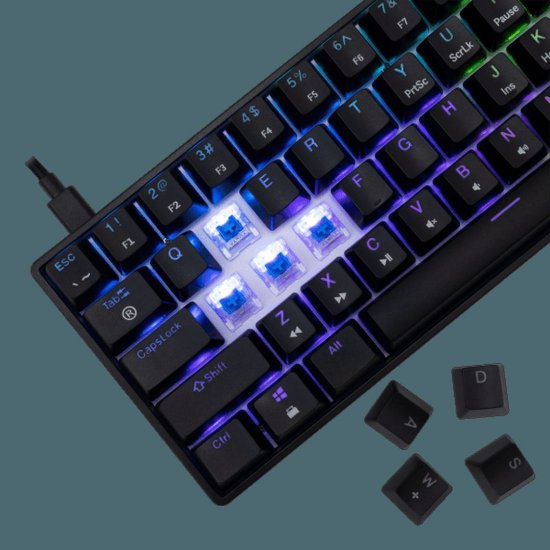 Tipkovnica WHITE SHARK GK-004121 Shinobi-2, RGB, mehanička, plavi switch, US, crna