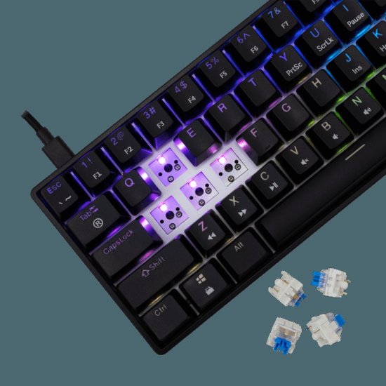 Tipkovnica WHITE SHARK GK-004121 Shinobi-2, RGB, mehanička, plavi switch, US, crna