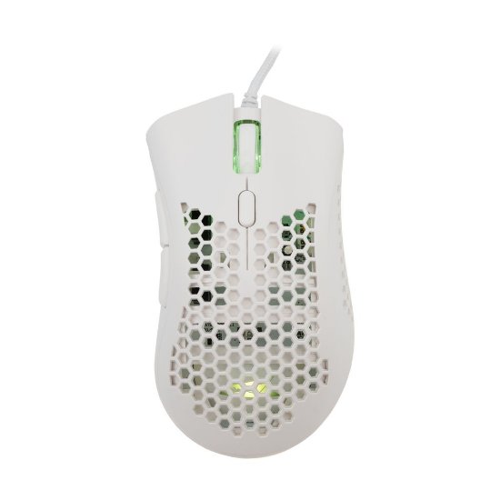 Miš BARACUDA BGM-032 Coral, RGB, optički, 12800dpi, bijeli
