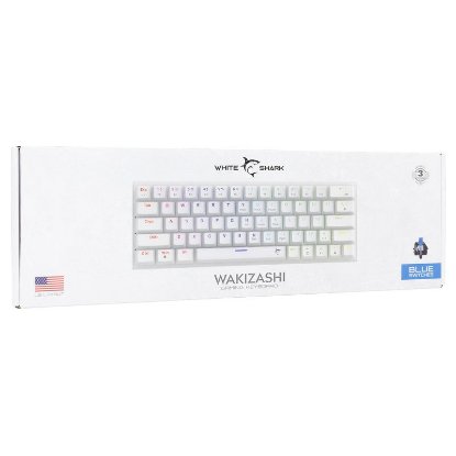 Tipkovnica WHITE SHARK GK-002221V2 Wakizashi-2, RGB, plavi switch, mehanička, US/HR, bijela