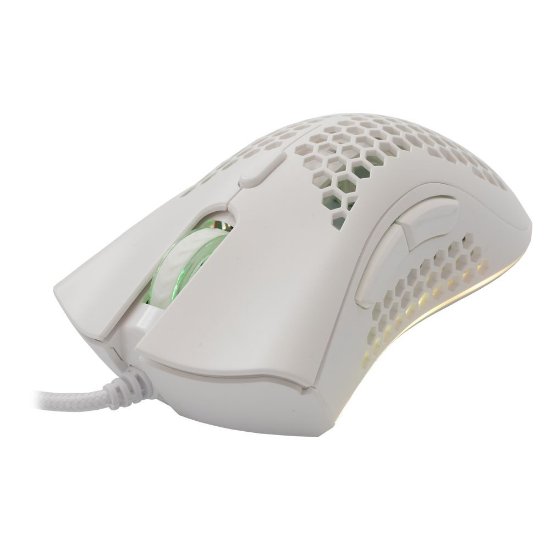 Miš BARACUDA BGM-032 Coral, RGB, optički, 12800dpi, bijeli