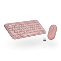 Tipkovnica + miš LOGITECH Pebble 2 Combo, bežična, roza