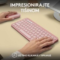 Tipkovnica + miš LOGITECH Pebble 2 Combo, bežična, roza