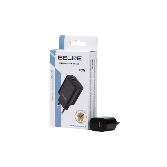 Kućni punjač BELINE BLN2CB20, 20W, PD3.0/QC3.0, USB-C + USB-A, crni