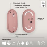 Tipkovnica + miš LOGITECH Pebble 2 Combo, bežična, roza