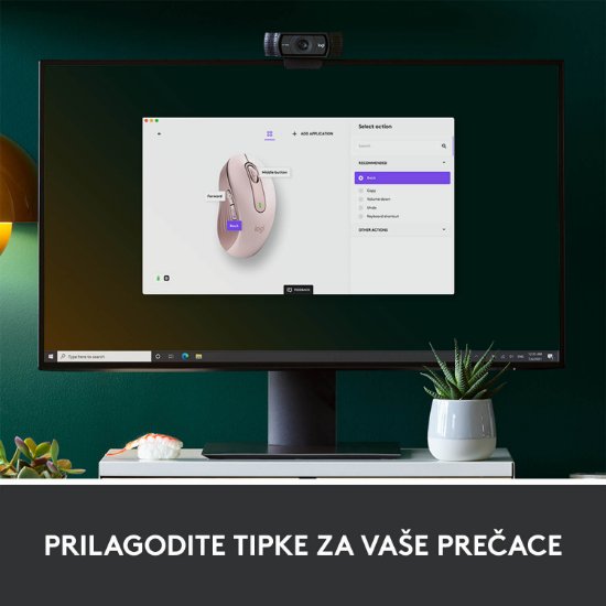Miš LOGITECH M650, bežični, optički, 4000dpi, USB, BT, rozi