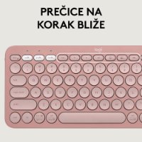 Tipkovnica + miš LOGITECH Pebble 2 Combo, bežična, roza