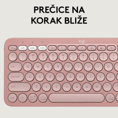 Tipkovnica + miš LOGITECH Pebble 2 Combo, bežična, roza