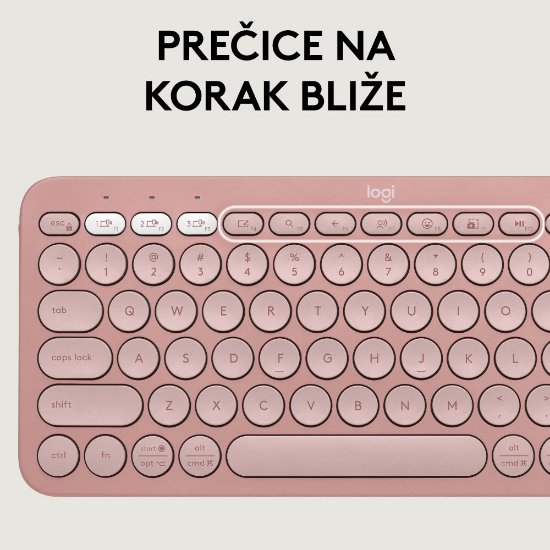 Tipkovnica + miš LOGITECH Pebble 2 Combo, bežična, roza