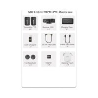 Mikrofon BOYA Boyamic 2-02, 2 odašiljača, 1 prijemnik, 3.5mm  bežični, USB C, crni