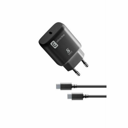 Kućni punjač CELLULARLINE, za Samsung, Fast Charge, PD, 25W, USB-C, crni + kabel 1m
