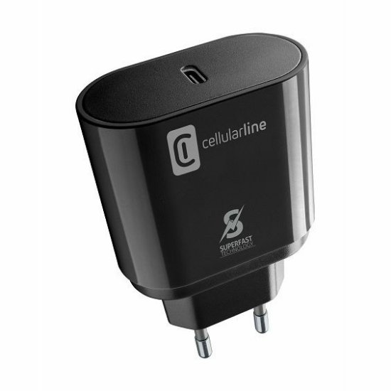 Kućni punjač CELLULARLINE, za Samsung, Fast Charge, PD, 25W, USB-C, crni