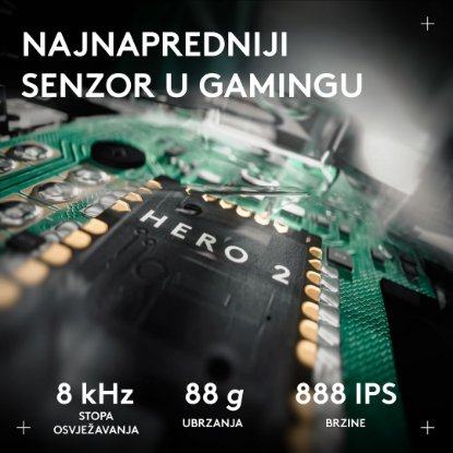 Miš LOGITECH Pro X2 Superstrike, bežični, optički, 44000dpi, bijeli, USB