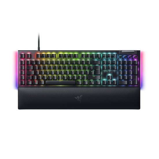Tipkovnica RAZER BlackWidow V4, UK International raspored, USB, Razer Green Mechanical Switches, 6 namjenskih makro tipki, crna