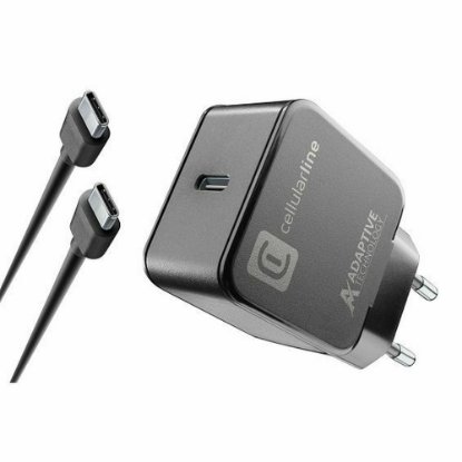 Kućni punjač CELLULARLINE, za Samsung, 15W, USB-C, FC, crni + kabel 1m