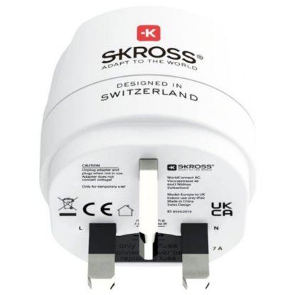 Putni adapter SKROSS, EU - UK, 1.500230C-E, bijeli
