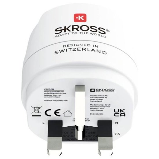 Putni adapter SKROSS, EU - UK, 1.500230C-E, bijeli