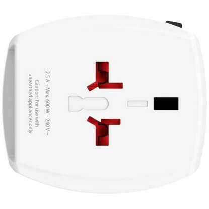 Putni adapter SKROSS, Muv USB, Euro, Aus/Kina, UK, SAD/Japan+2x USB-A, 1.302960, bijeli