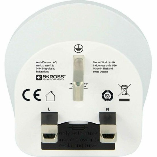 Putni adapter SKROSS, World - UK, 1.500225-E, bijeli