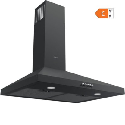 Zidna kuhinjska napa VIVAX CHO-60CHC115T B, 60 cm, 452 m3/h, energetski razred c, crna