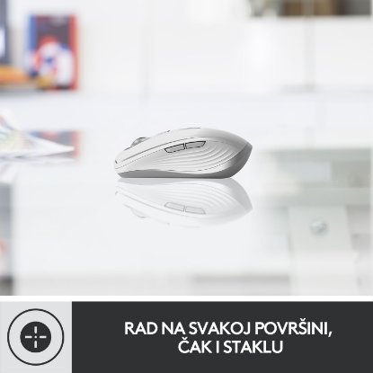 Miš LOGITECH MX Anywhere 3, laserski, bežični, BT, Unifying receiver USB, pale gray