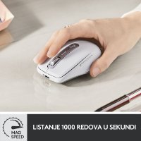 Miš LOGITECH MX Anywhere 3, laserski, bežični, BT, Unifying receiver USB, pale gray