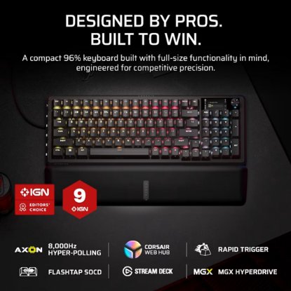 Tipkovnica CORSAIR Vanguard Pro 96, Hall Effect,  NA Layout, USB, crna