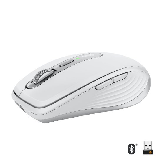 Miš LOGITECH MX Anywhere 3, laserski, bežični, BT, Unifying receiver USB, pale gray