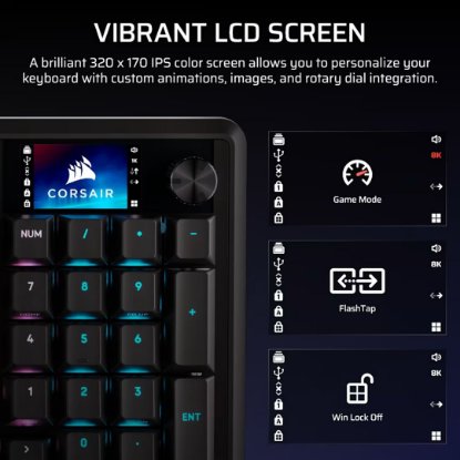 Tipkovnica CORSAIR Vanguard Pro 96, Hall Effect,  NA Layout, USB, crna