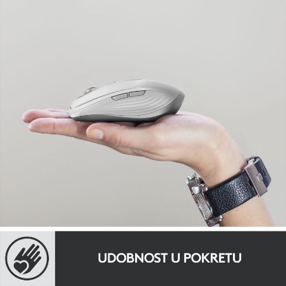 Miš LOGITECH MX Anywhere 3, laserski, bežični, BT, Unifying receiver USB, pale gray
