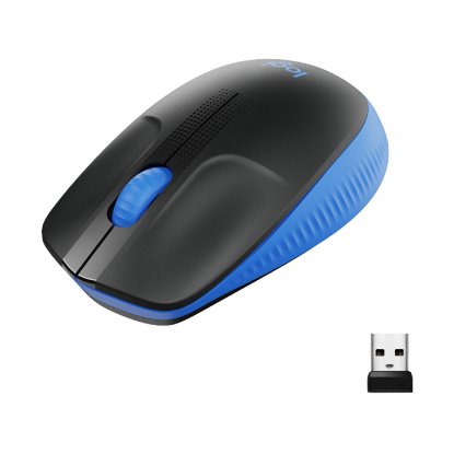 Miš LOGITECH M190, optički, bežični, 1000dpi, crno-plavi