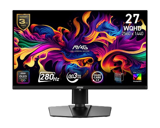 Gaming monitor MSI MAG 271QP QD-OLED X28, WQHD, OLED, 280Hz, 0,03ms, 1000cd/m2, pivot, crni