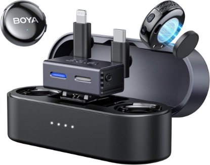 Mikrofon BOYA BOYALINK 3-01, 2.4 GHz, 2 TX i 1 RX + Charging Case, crni