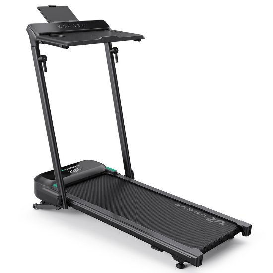 Traka za traka za hodanje i trčanje UREVO, FoldiMix 5L, 2-u-1, max brzina 13,4, duljina trake 120 cm, 120 kg, crna