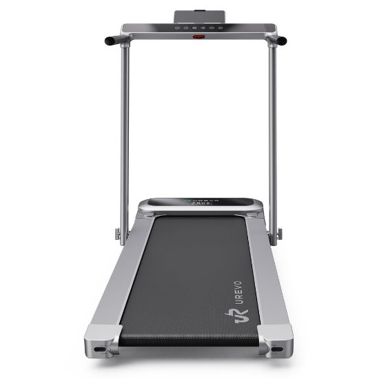 Traka za traka za hodanje i trčanje UREVO, FoldiMix 5L Pro Smart 2-u-1, max brzina 13.4 km/h, duljina trake 120 cm, 120 kg, srebrna