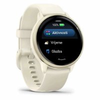 Sportski sat GARMIN Vivoactive 6 Bone/Lunar Gold, zlatni