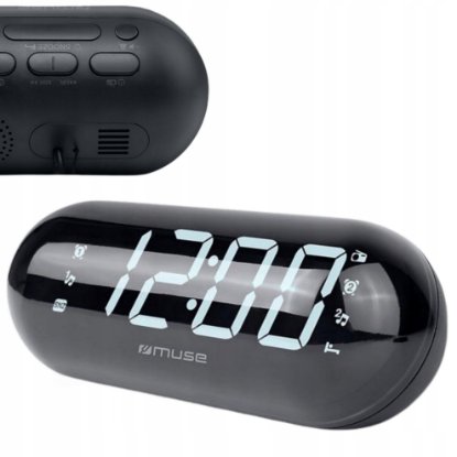 Radio budilica MUSE M-19 GL, 1.8 inch zaslon, PLL tuner, dual alarm, crna