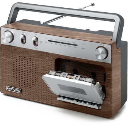 Radio kasetofon MUSE M-152 WS, Analog FM i MW (AM), kasetofon s funkcijom snimanja, napajanje baterija/AC, smeđe/drvo