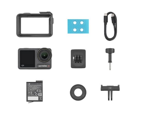 Sportska digitalna kamera DJI Osmo Action 4 Standard Combo, 4K120, 12 Mpixela + HDR, Touchscreen, Voice Control, WiFi, BT