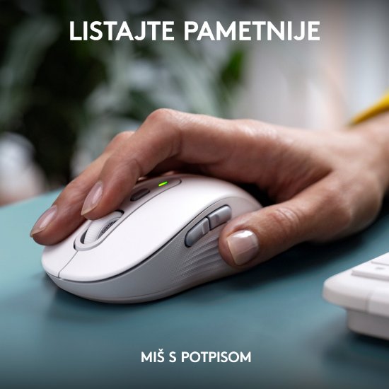 Tipkovnica + miš LOGITECH MK950 Signature Slim Combo, bežična, bijela, Bolt Receiver USB