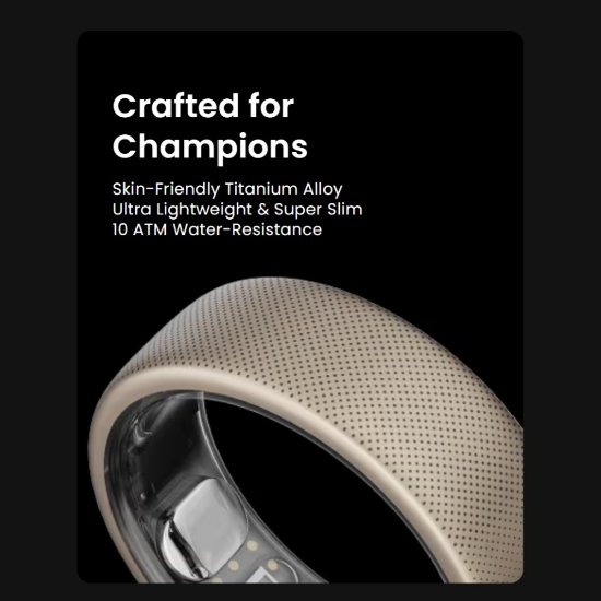 Pametni prsten AMAZFIT Helio Ring, veličina 12, praćenje aktivnosti, titanij